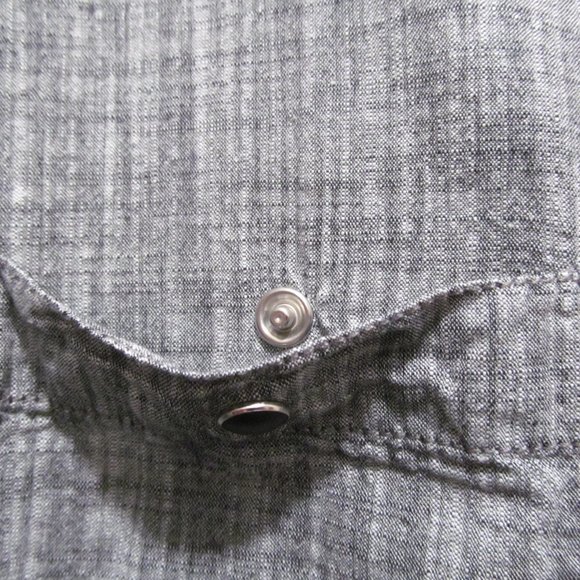Alexander Julian Colours Shirt Mens Short Sleeve Gray w Snap Buttons - Picture 14 of 16